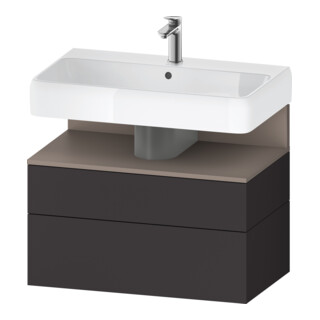 Duravit Meuble sous-lavabo Qatego 79x47x59 cm, blanc mat/gris mat, 1 porte, 1 tiroir