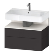 Duravit Meuble sous-lavabo Qatego 79x47x59 cm, blanc mat/gris mat, 1 porte, 1 tiroir-1