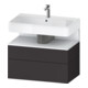 Duravit Meuble sous-lavabo Qatego 79x47x59 cm, blanc mat/gris mat, 1 porte, avec niche-1