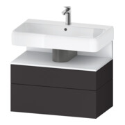 Duravit Meuble sous-lavabo Qatego 79x47x59 cm, blanc mat/gris mat, 1 porte, avec niche-1