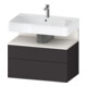 Duravit Meuble sous lavabo Qatego 79x47x59 cm, blanc mat/Gris mat, 1 porte, avec niche-1