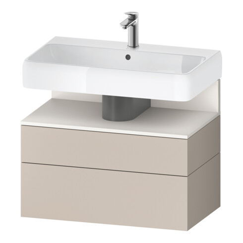 Duravit Meuble sous-lavabo Qatego 79x47x59 cm, blanc mat/ta mat, 1 porte, 1 tiroir