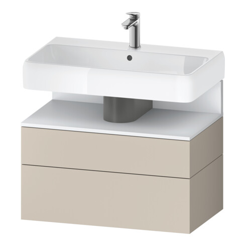 Duravit Meuble sous lavabo Qatego 79x47x59 cm, blanc mat/ta mat, 1 porte, avec niche