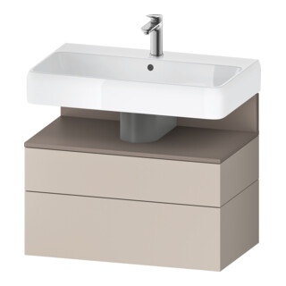 Duravit Meuble sous-lavabo Qatego 79x47x59 cm, blanc mat/ta mat, 1 porte, avec poignée B