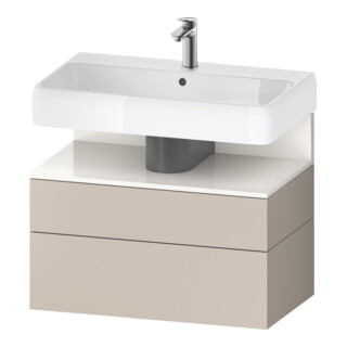 Duravit Meuble sous-lavabo Qatego 79x47x59 cm, blanc taupe mat, 1 porte, 1 tiroir