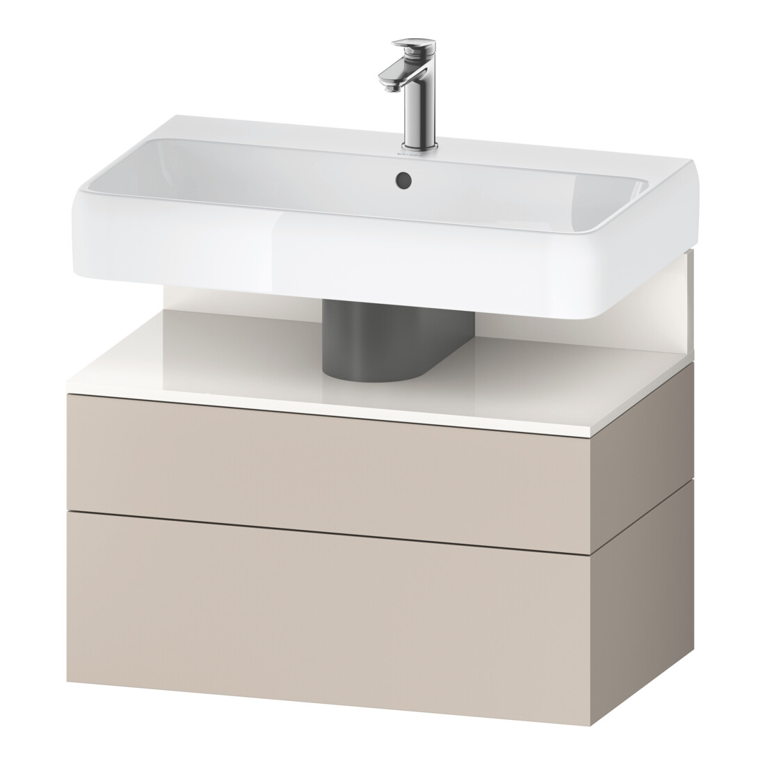 Duravit Meuble sous-lavabo Qatego 79x47x59 cm, blanc taupe mat, 1 porte, 1 tiroir