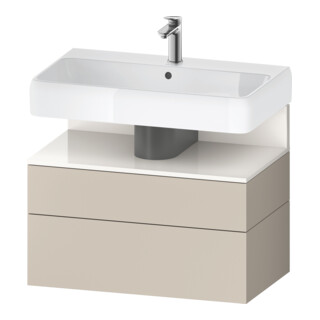 Duravit Meuble sous-lavabo Qatego 79x47x59 cm, blanc taupe mat, 1 porte, 1 tiroir
