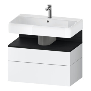 Duravit Meuble sous lavabo Qatego 79x47x59 cm, chêne sauvage/blanc mat, 1 porte, avec poignée
