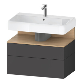 Duravit Meuble sous lavabo Qatego 79x47x59 cm, gris, 1 porte, 1 tiroir