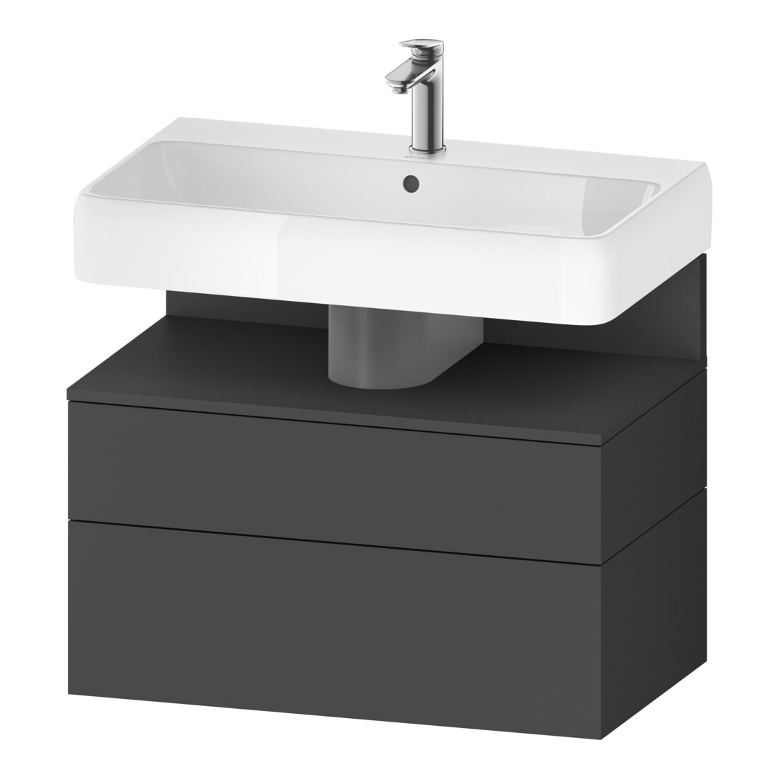 Duravit Meuble sous-lavabo Qatego 79x47x59 cm, gris, 1 tiroir, 1 coulissant