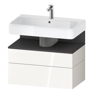 Duravit Meuble sous lavabo Qatego 79x47x59 cm, gris clair/blanc, 1 porte, 1 tiroir