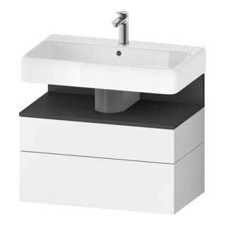 Duravit Meuble sous lavabo Qatego 79x47x59 cm, gris m/blanc m, 1 porte, avec B
