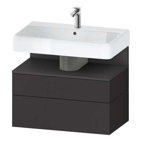 Duravit Meuble sous-lavabo Qatego 79x47x59 cm, gris m/Gr m, 1 porte, 1 tiroir