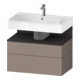 Duravit Meuble sous-lavabo Qatego 79x47x59 cm, gris/marron, 1 porte, avec poignée-1