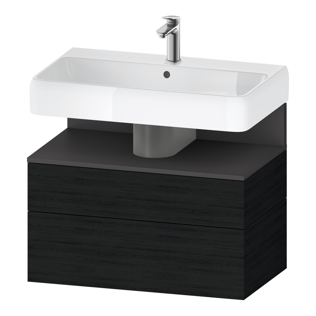 Duravit Meuble sous lavabo Qatego 79x47x59 cm, gris mat, 1 porte, 1 tiroir