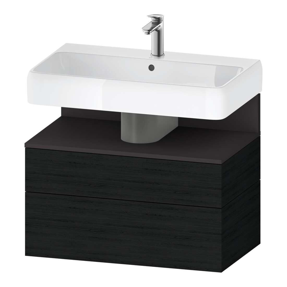Duravit Meuble sous-lavabo Qatego 79x47x59 cm, gris mat, 1 porte, avec poignée