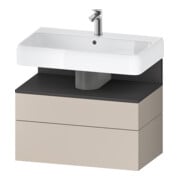 Duravit Meuble sous lavabo Qatego 79x47x59 cm, gris mat, 1 porte, avec poignée B-1