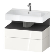 Duravit Meuble sous lavabo Qatego 79x47x59 cm, gris/mat/blanc, 1 porte, avec poignée