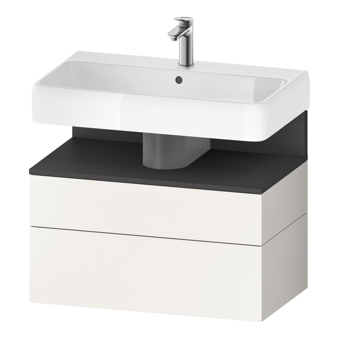 Duravit Meuble sous lavabo Qatego 79x47x59 cm, gris mat/blanc mat, 1 porte, 1 tiroir
