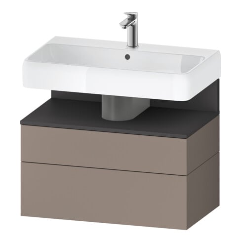 Duravit Meuble sous-lavabo Qatego 79x47x59 cm, gris mat/bois mat, 1 porte, 1 tiroir