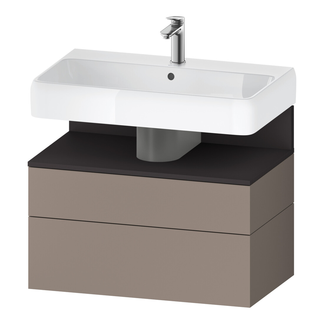 Duravit Meuble sous-lavabo Qatego 79x47x59 cm, gris mat/bois mat, 1 porte, 1 tiroir