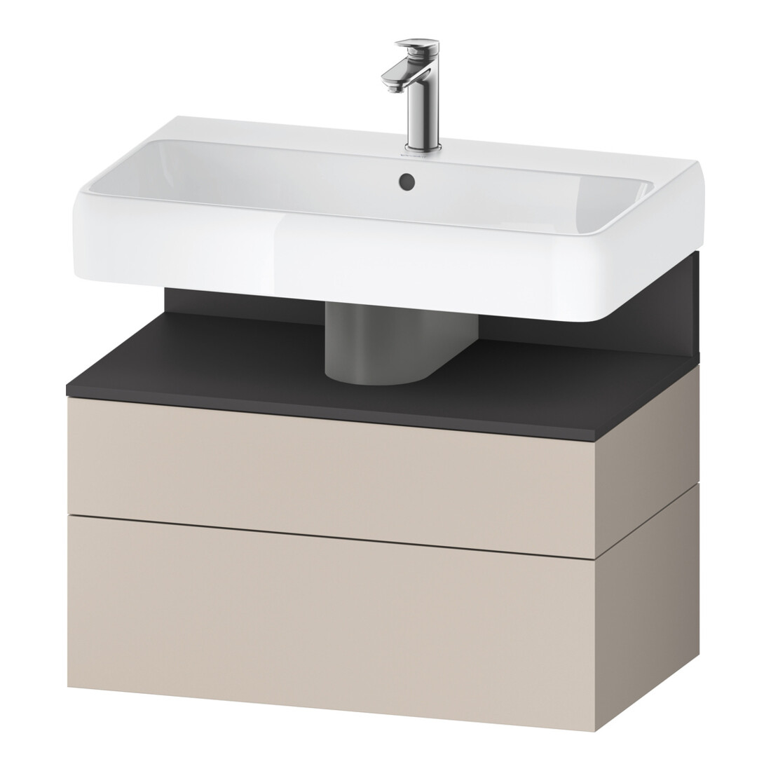 Duravit Meuble sous-lavabo Qatego 79x47x59 cm, gris mat/ta mat, 1 porte, 1 tiroir