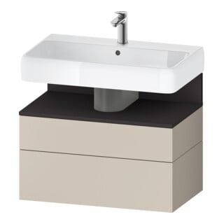 Duravit Meuble sous-lavabo Qatego 79x47x59 cm, gris mat/ton mat, 1 porte, avec poignée B