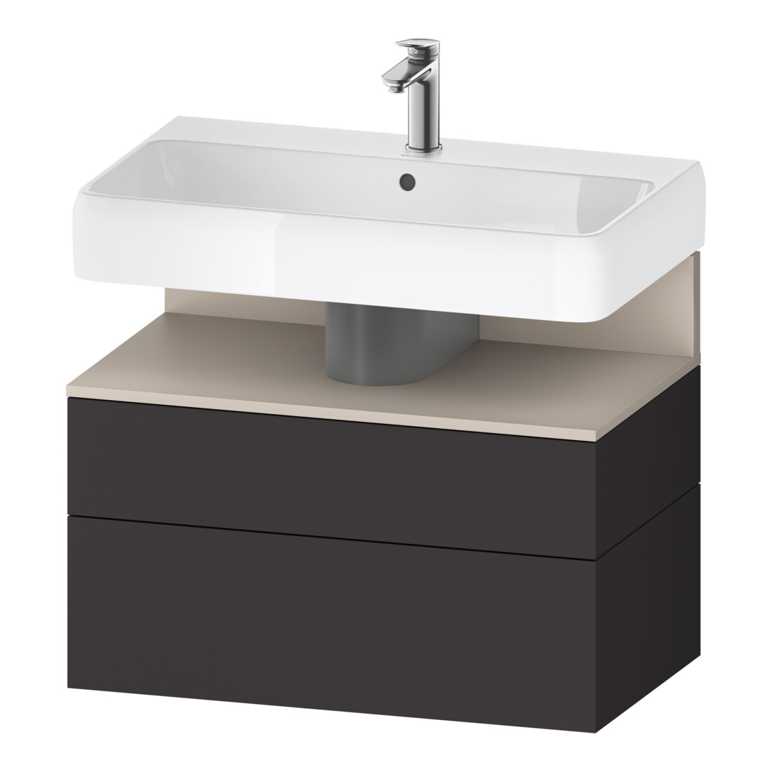 Duravit Meuble sous-lavabo Qatego 79x47x59 cm, T avec grille, 1 porte, 1 tiroir