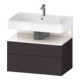 Duravit Meuble sous-lavabo Qatego 79x47x59cm, blanc/gris, 1 porte, avec poignée-1