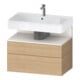 Duravit Meuble sous-lavabo Qatego 79x47x59cm, blanc mat/éclairage LED, 1 porte, 1 tiroir-1