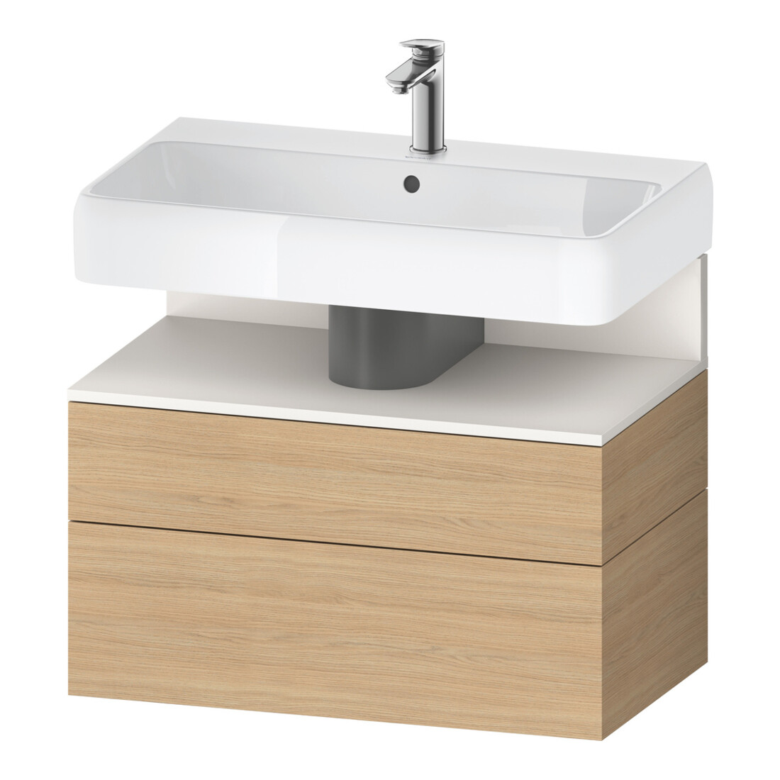 Duravit Meuble sous-lavabo Qatego 79x47x59cm, blanc mat/éclairage LED, 1 porte, 1 tiroir