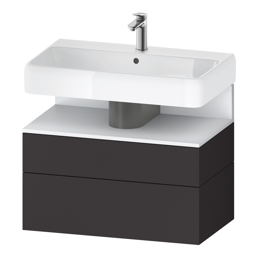 Duravit Meuble sous lavabo Qatego 79x47x59cm, blanc mat/gris mat, 1 porte, 1 tiroir