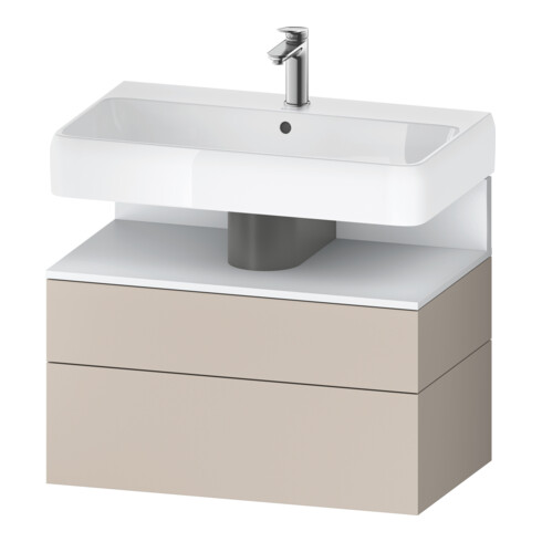 Duravit Meuble sous-lavabo Qatego 79x47x59cm, blanc mat/ta mat, 1 porte, avec niche
