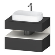 Duravit Meuble sous lavabo Qatego 80x55x60 cm, blanc avec poignée métal, niche