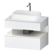 Duravit Meuble sous-lavabo Qatego 80x55x60 cm, blanc brillant/blanc mat, 1 tiroir-1