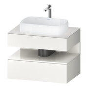 Duravit Meuble sous-lavabo Qatego 80x55x60 cm, blanc brillant/bois, 1 tiroir-1