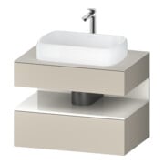Duravit Meuble sous lavabo Qatego 80x55x60 cm, blanc g/taupe m, placage, 1 tiroir-1
