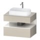 Duravit Meuble sous-lavabo Qatego 80x55x60 cm, blanc g/taupe mat, placard, niche-1