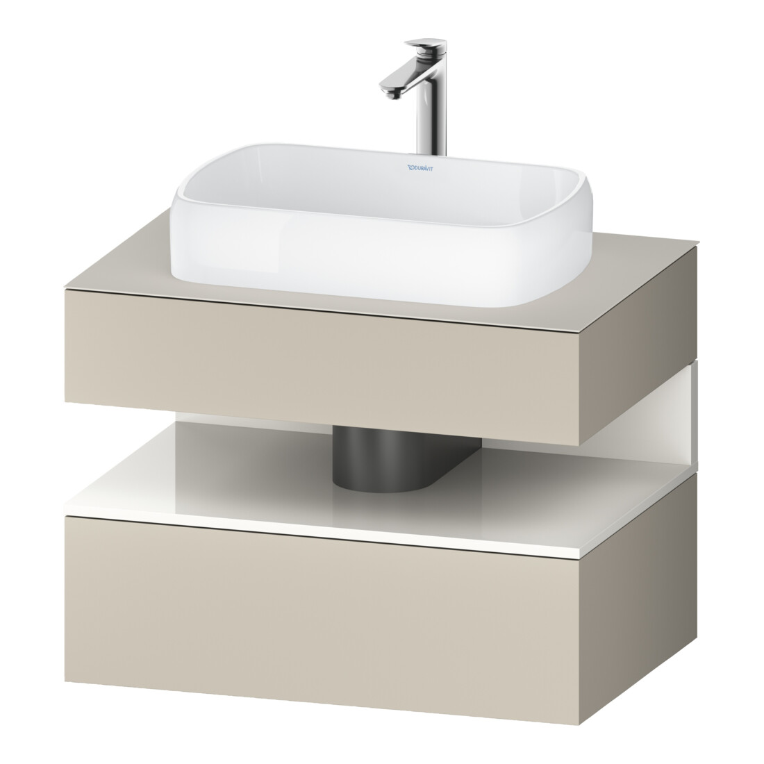 Duravit Meuble sous-lavabo Qatego 80x55x60 cm, blanc g/taupe mat, placard, niche