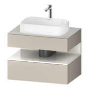 Duravit Meuble sous lavabo Qatego 80x55x60 cm, blanc g/taupe, placage, 1 tiroir-1
