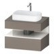 Duravit Meuble sous lavabo Qatego 80x55x60 cm, blanc/gris, placage, 1 tiroir-1