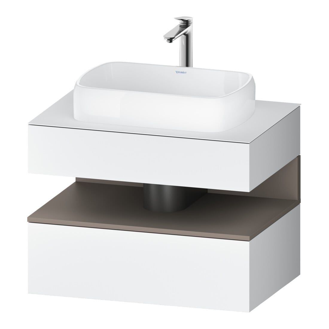 Duravit Meuble sous lavabo Qatego 80x55x60 cm, blanc mat, 1 tiroir