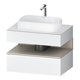 Duravit Meuble sous lavabo Qatego 80x55x60 cm, blanc mat, 1 tiroir