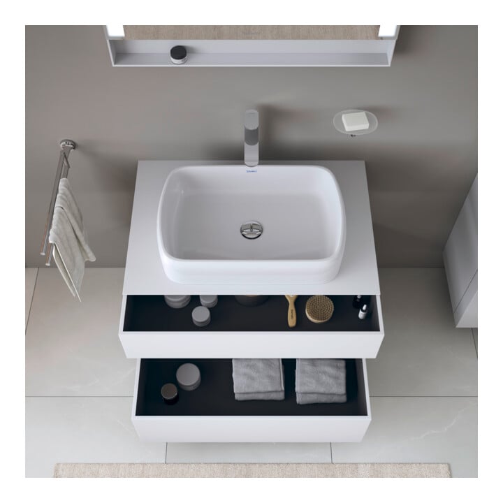 Duravit Meuble sous lavabo Qatego 80x55x60 cm, blanc mat, 1 tiroir