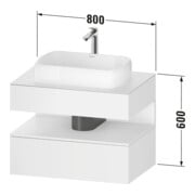Duravit Meuble sous lavabo Qatego 80x55x60 cm, blanc mat, 1 tiroir-4