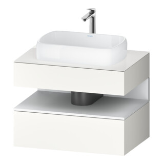 Duravit Meuble sous-lavabo Qatego 80x55x60 cm, blanc mat/blanc brillant, 1 tiroir