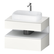 Duravit Meuble sous-lavabo Qatego 80x55x60 cm, blanc mat/blanc brillant, 1 tiroir