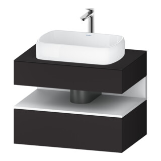 Duravit Meuble sous-lavabo Qatego 80x55x60 cm, blanc mat/gris mat, niche