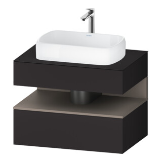 Duravit Meuble sous lavabo Qatego 80x55x60 cm, blanc mat/gris mat, niche