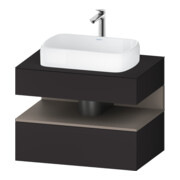 Duravit Meuble sous lavabo Qatego 80x55x60 cm, blanc mat/gris mat, niche-1